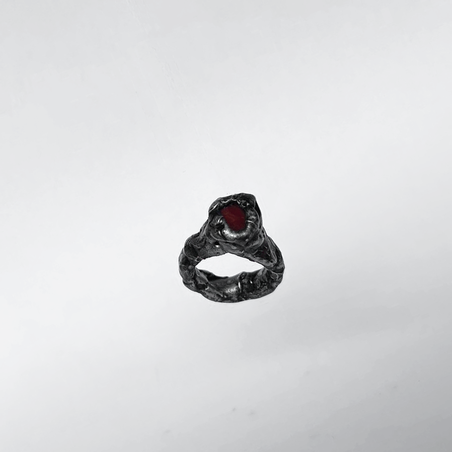 anillo hecho a mano plata desgastada
