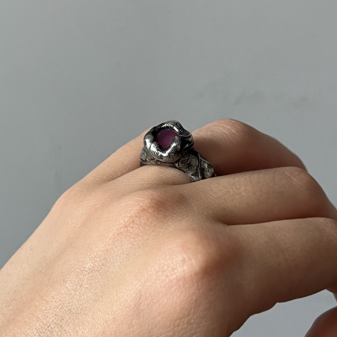 anillo formas orgánicas hecho a mano