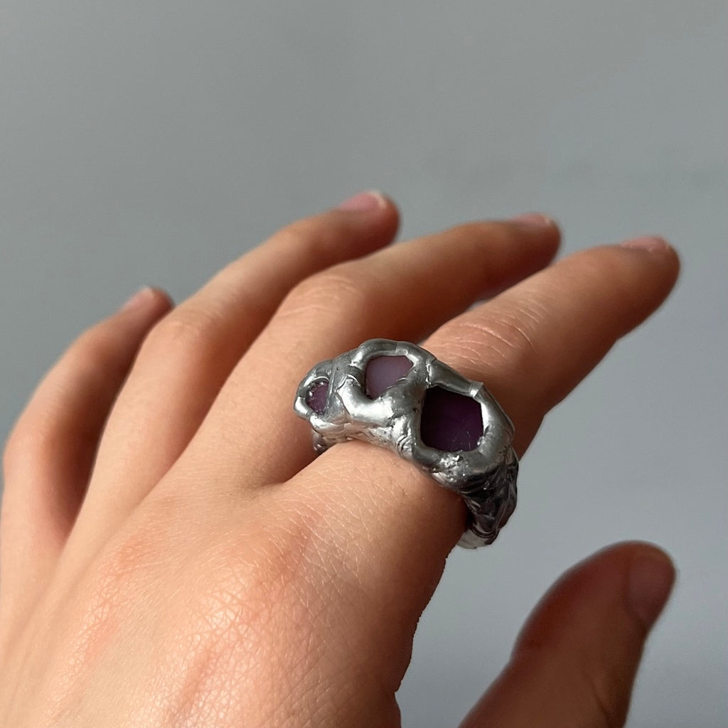 anillo hecho a mano plata