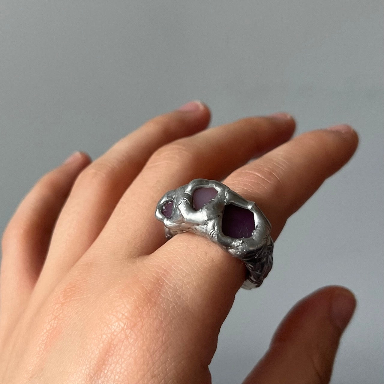 anillo hecho a mano plata