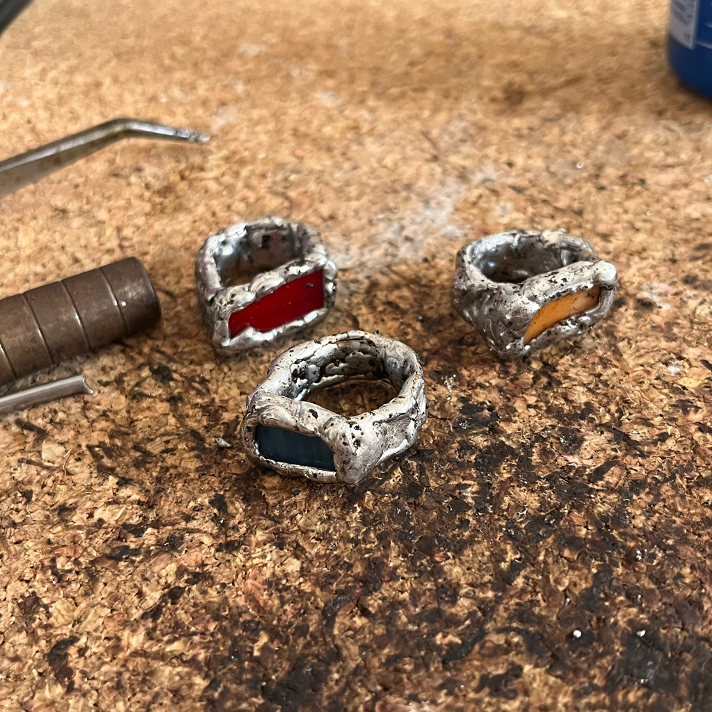 anillo plateado original