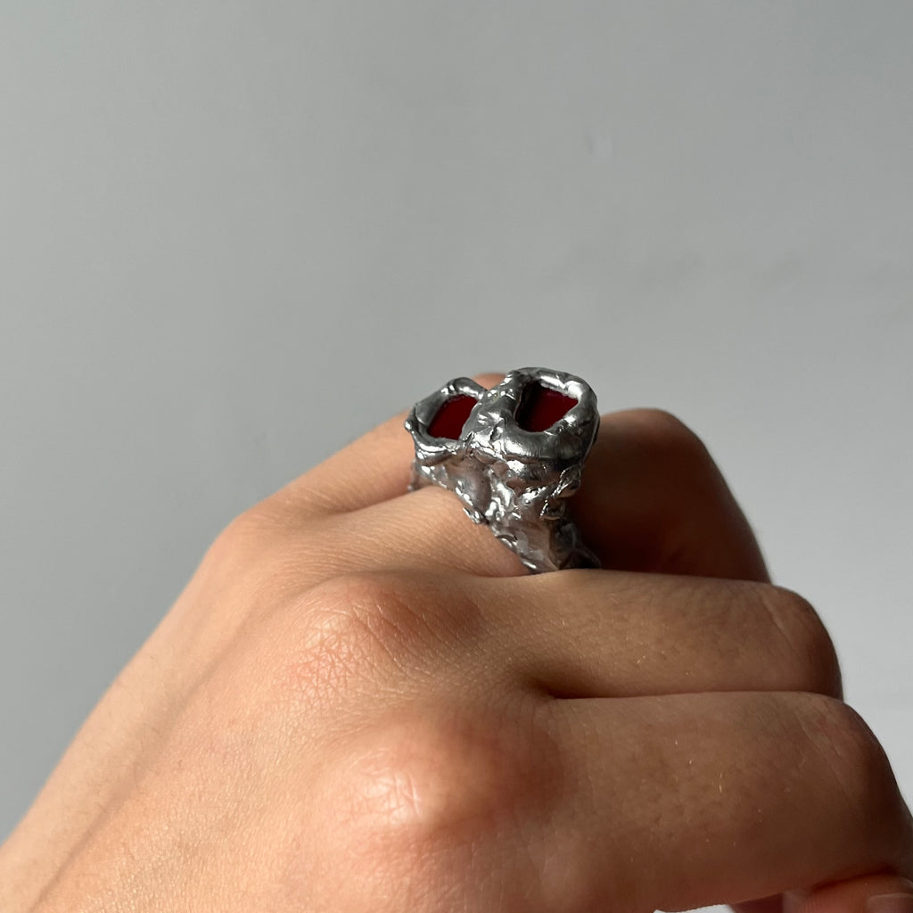 anillo original plateado mujer