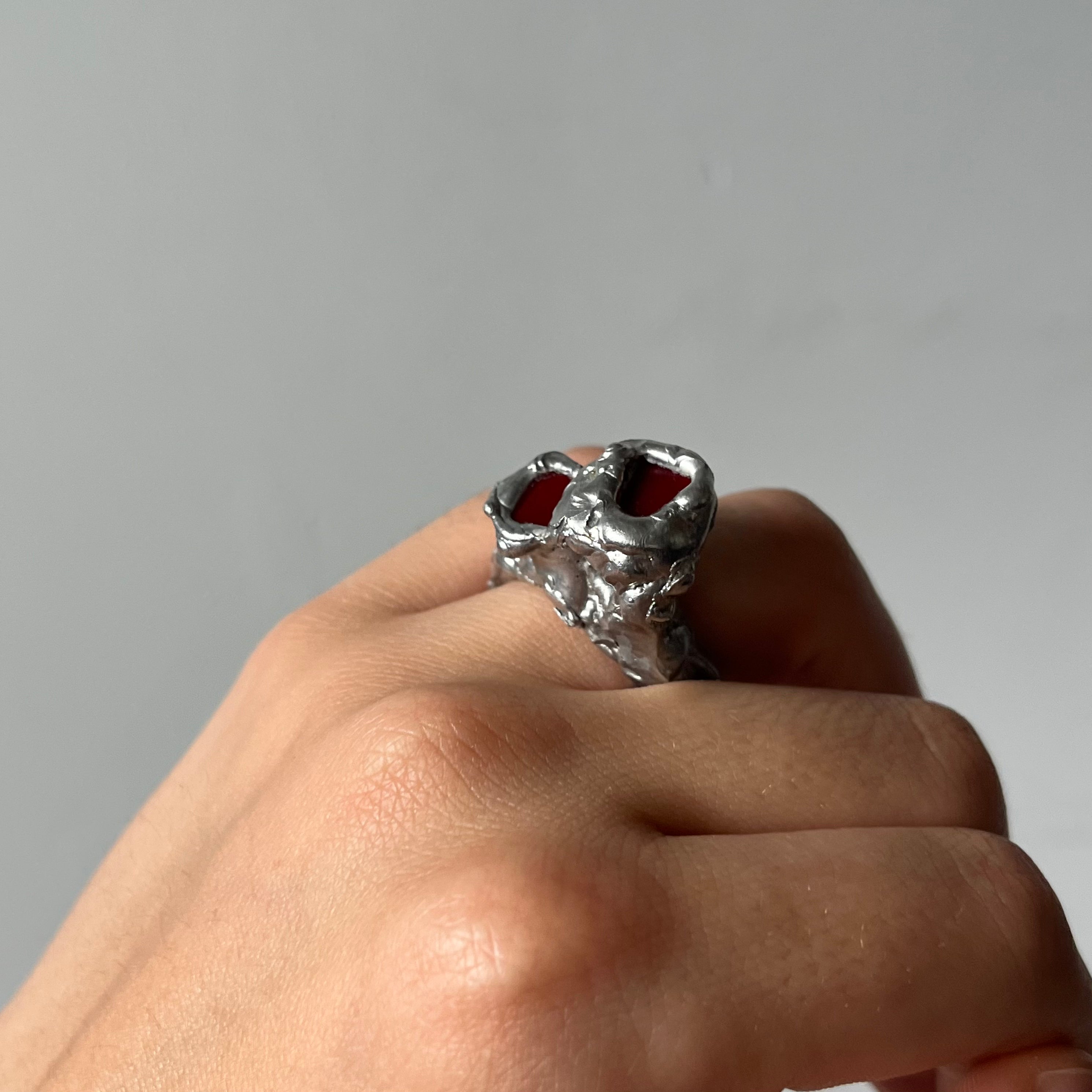 anillo original plateado mujer