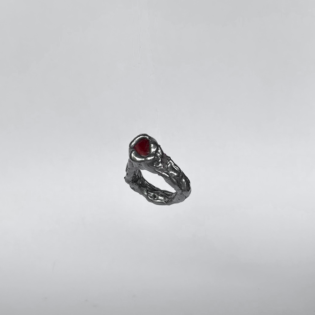 anillo hecho a mano plateado