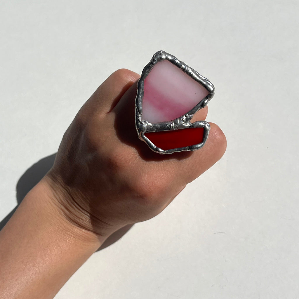 anillo plateado hecho a mano