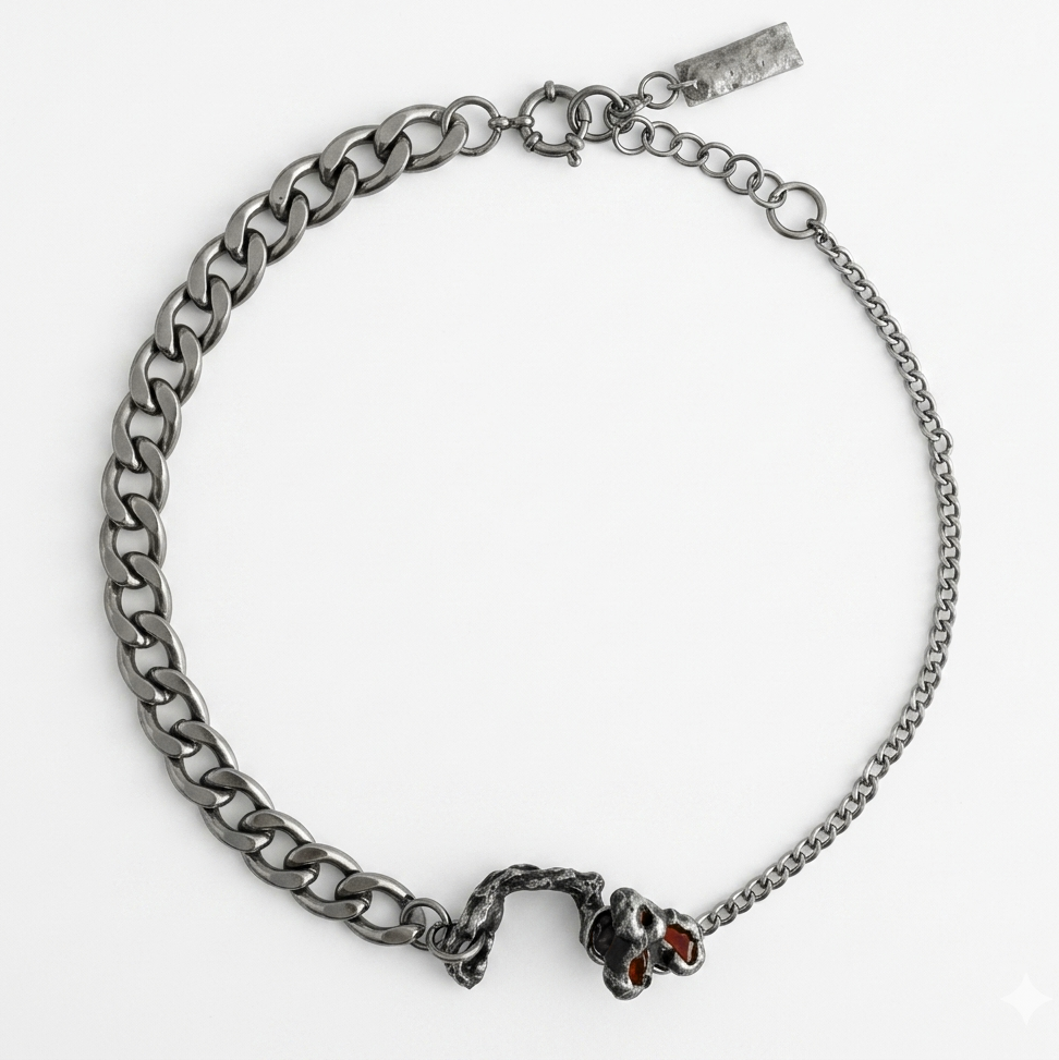 collar cadena gruesa plateado