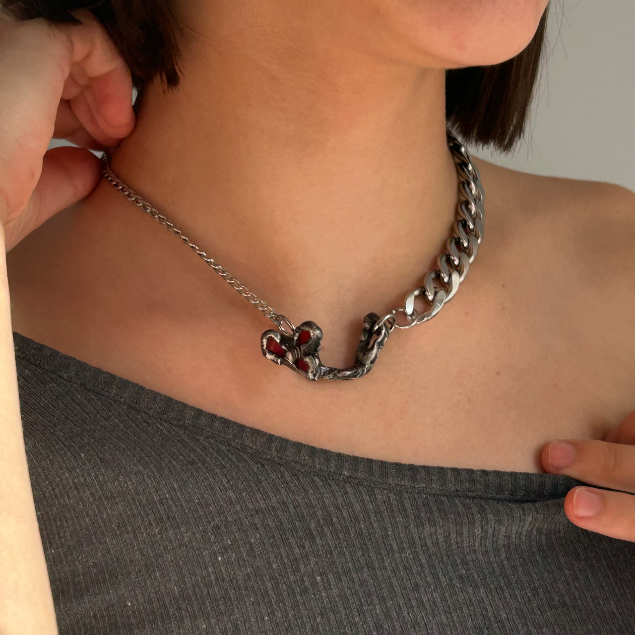 collar vidrio hecho a mano