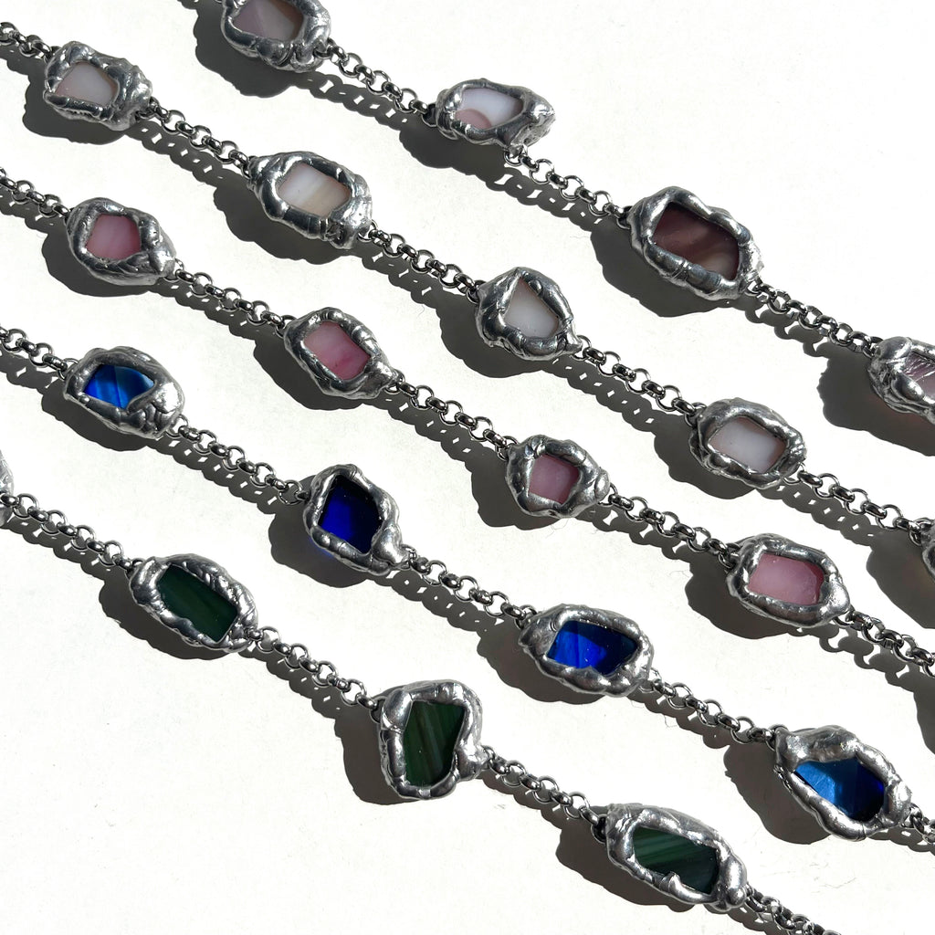 collar de vidrio hecho a mano