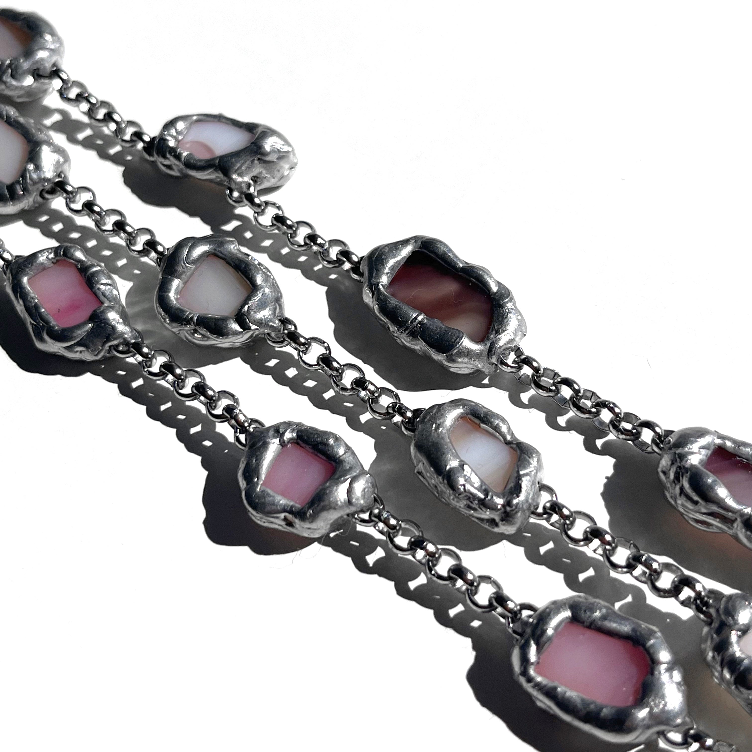 collar plateado hecho a mano