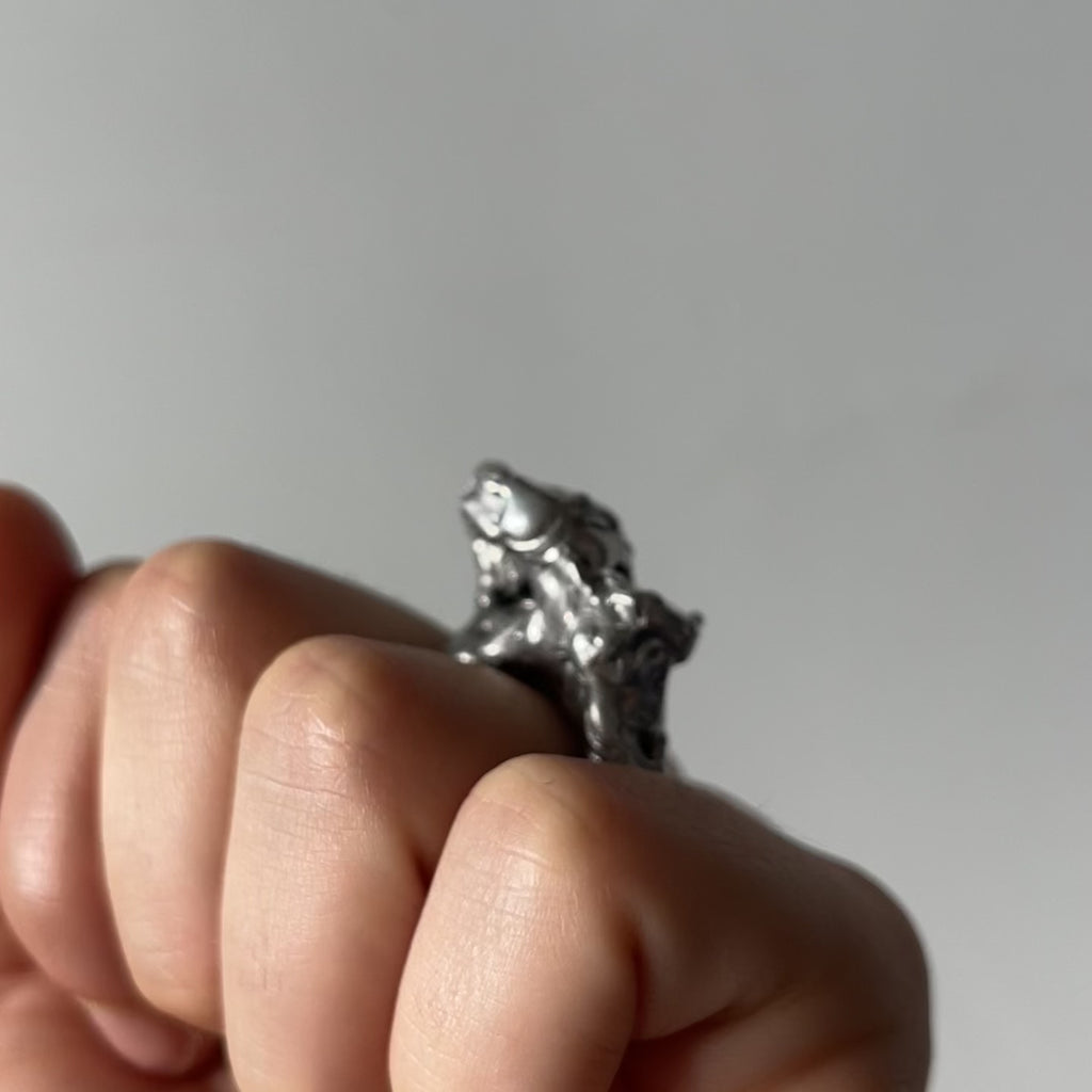 anillo original plateado hecho a mano